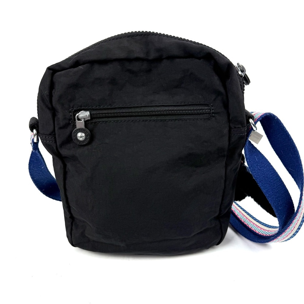 Kipling Crossbody Bag Black Striped Strap‎ Handbag Purse Unique Saddle Handbag - Picture 5 of 11